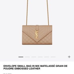 YSL ENVELOPE SMALL BAG IN MIX MATELASSÉ GRAIN DE
POUDRE EMBOSSED LEATHER.